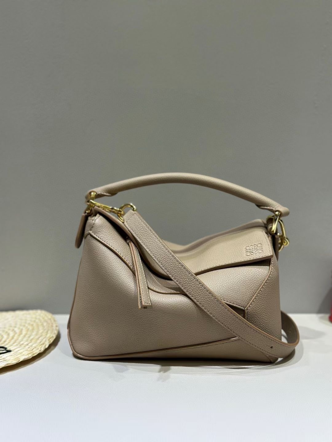 Loewe Small Puzzle Bag in Soft Grained Calfskin Sand